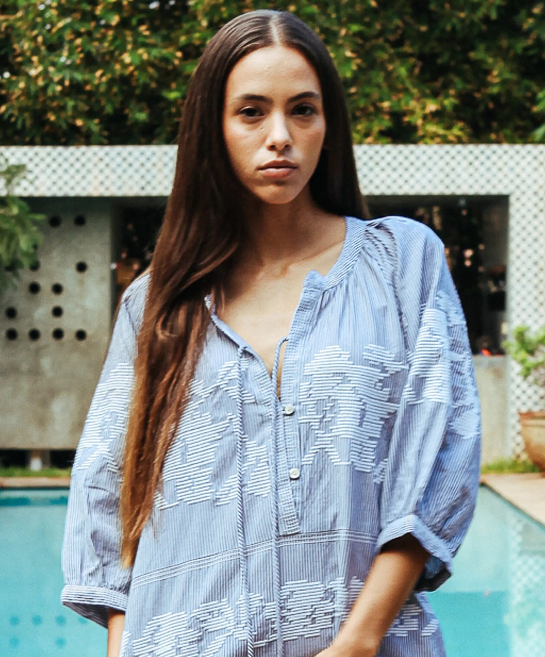 Southgate Dress - Blue/White Stripes