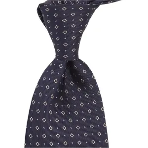 Sovereign Grade Midnight Blue Alternating Square Dot Jacquard Tie
