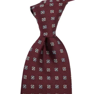 Sovereign Grade Oxblood Square Floral Jacquard Tie