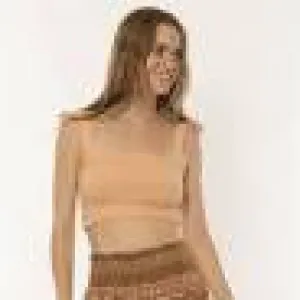 Sparrows Woven Tank - Apricot