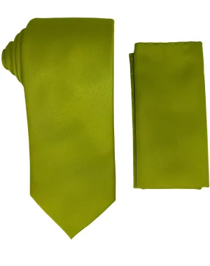 Stacy Adams Solid Tie and Handkerchief - Lime Green