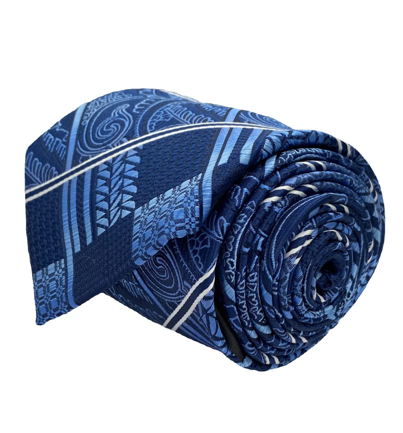Stacy Adams Tie and Handkerchief - Blue Paisley Check T22