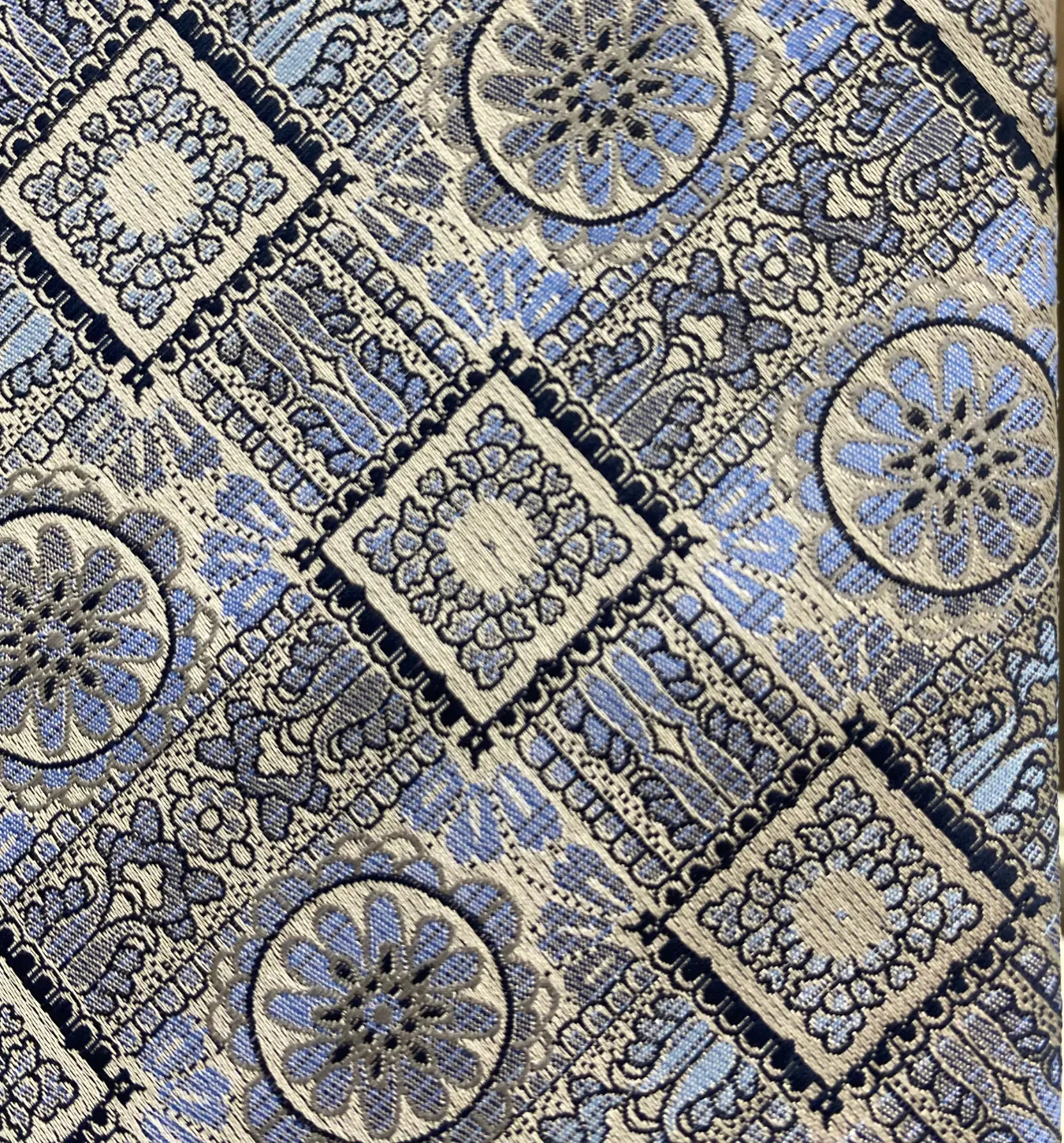 Stacy Adams Tie and Handkerchief - Light Blue Daisy T19