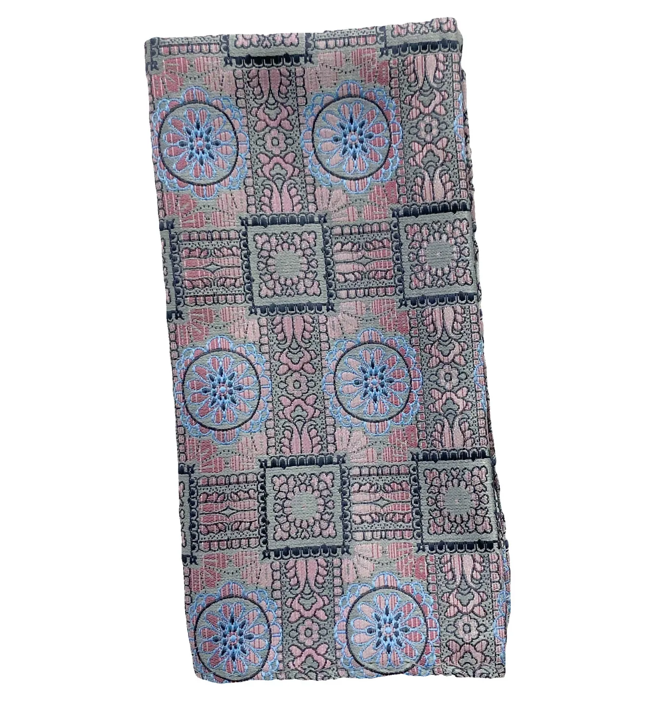 Stacy Adams Tie and Handkerchief - Pink and Light Blue Daisy T59