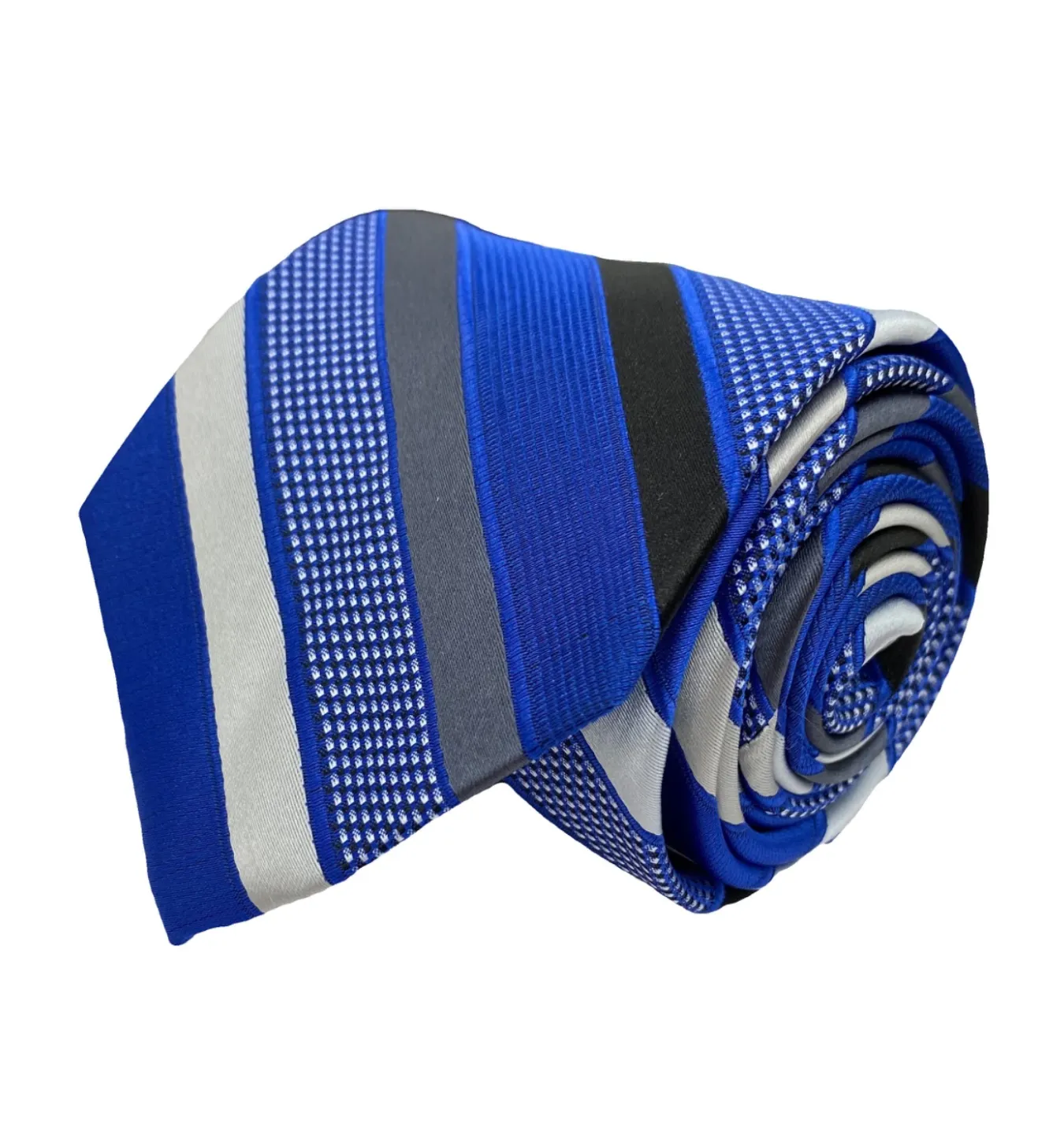 Stacy Adams Tie and Handkerchief - Royal Blue Striped T12