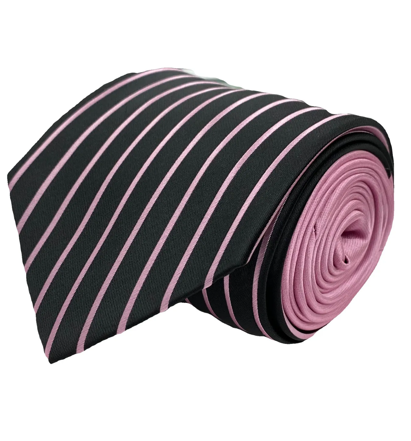 Stacy Adams Tie and Handkerchief - Solids and Stripes Pink T10