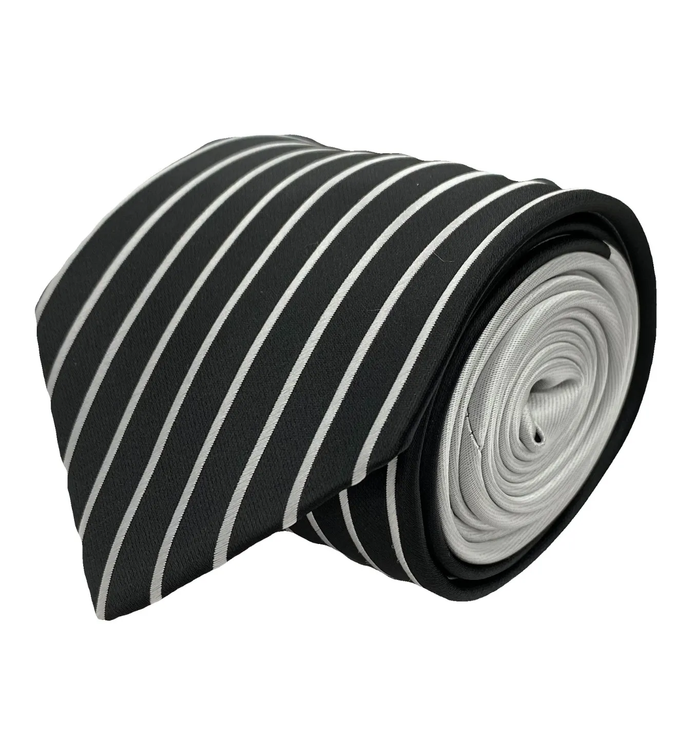 Stacy Adams Tie and Handkerchief - Solids and Stripes Silver T11