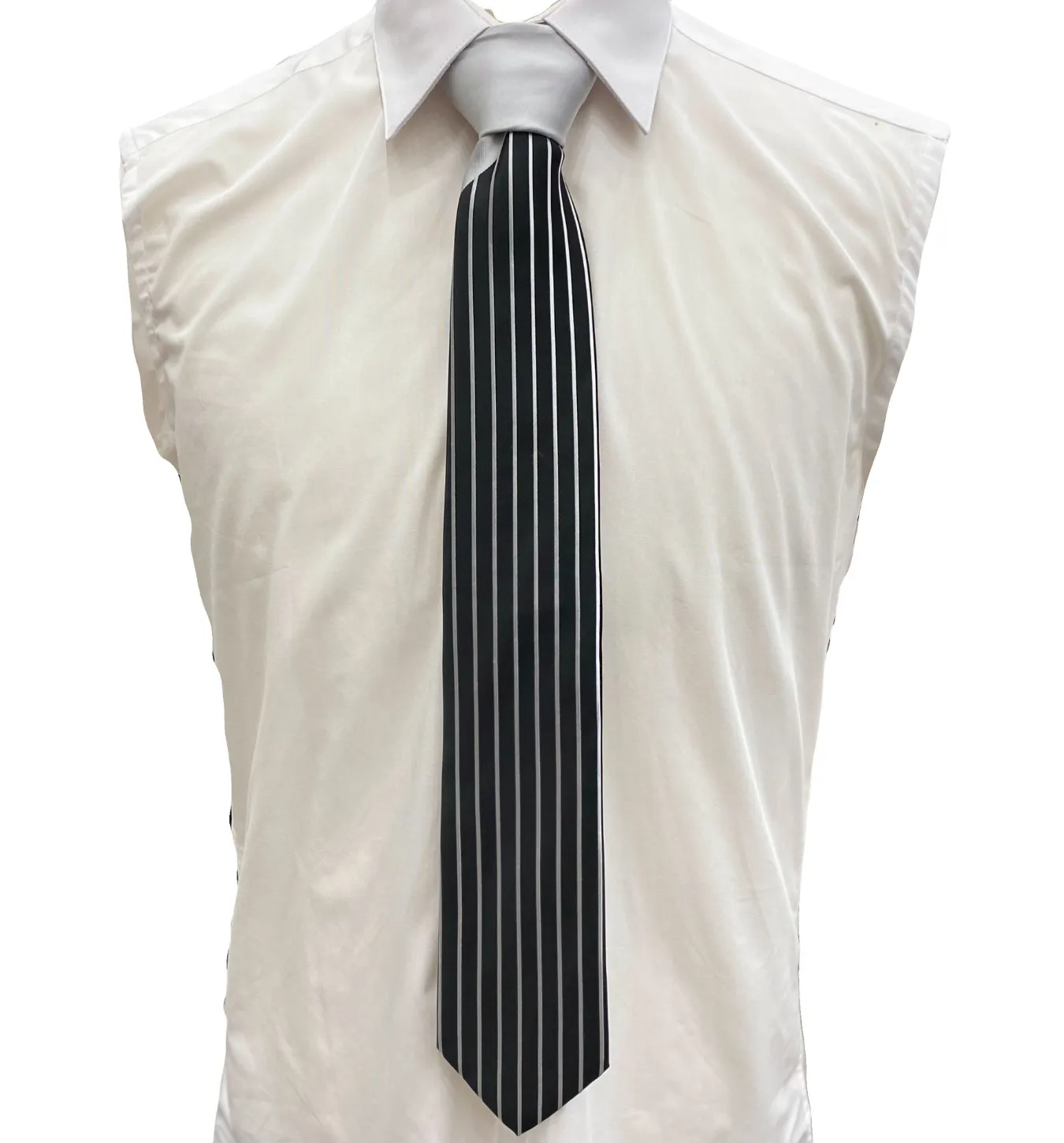 Stacy Adams Tie and Handkerchief - Solids and Stripes Silver T11