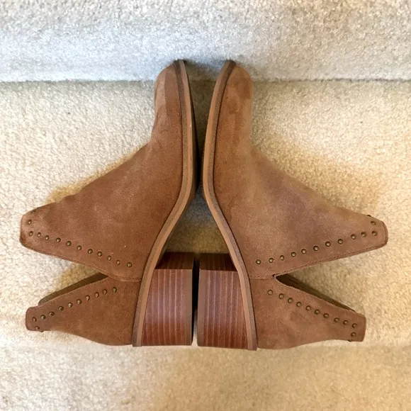 Steve Madden Suede Booties Western Cowgirl Caramel Brown Size 7