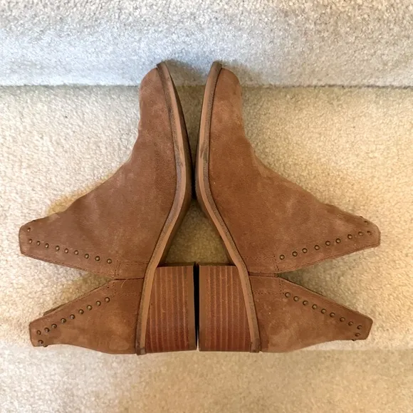 Steve Madden Suede Booties Western Cowgirl Caramel Brown Size 7