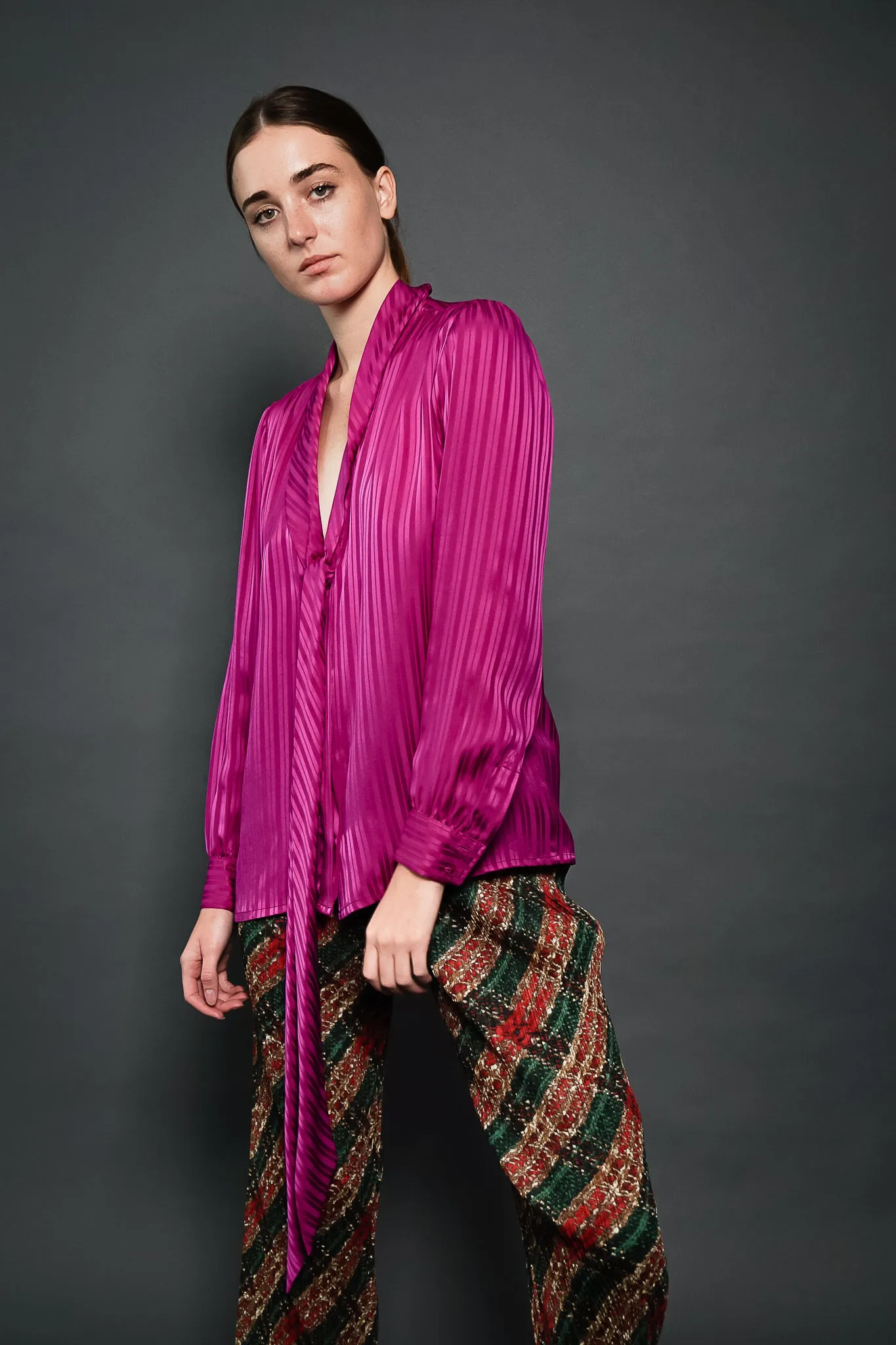Striped Chelsea Bow Blouse