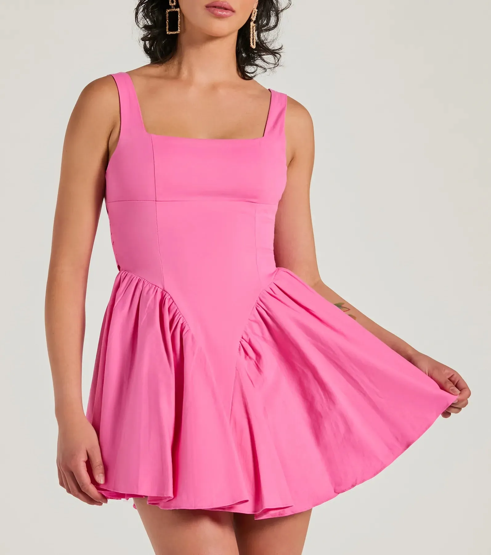 Stunning Sweetie Open Back Bow Skater Dress