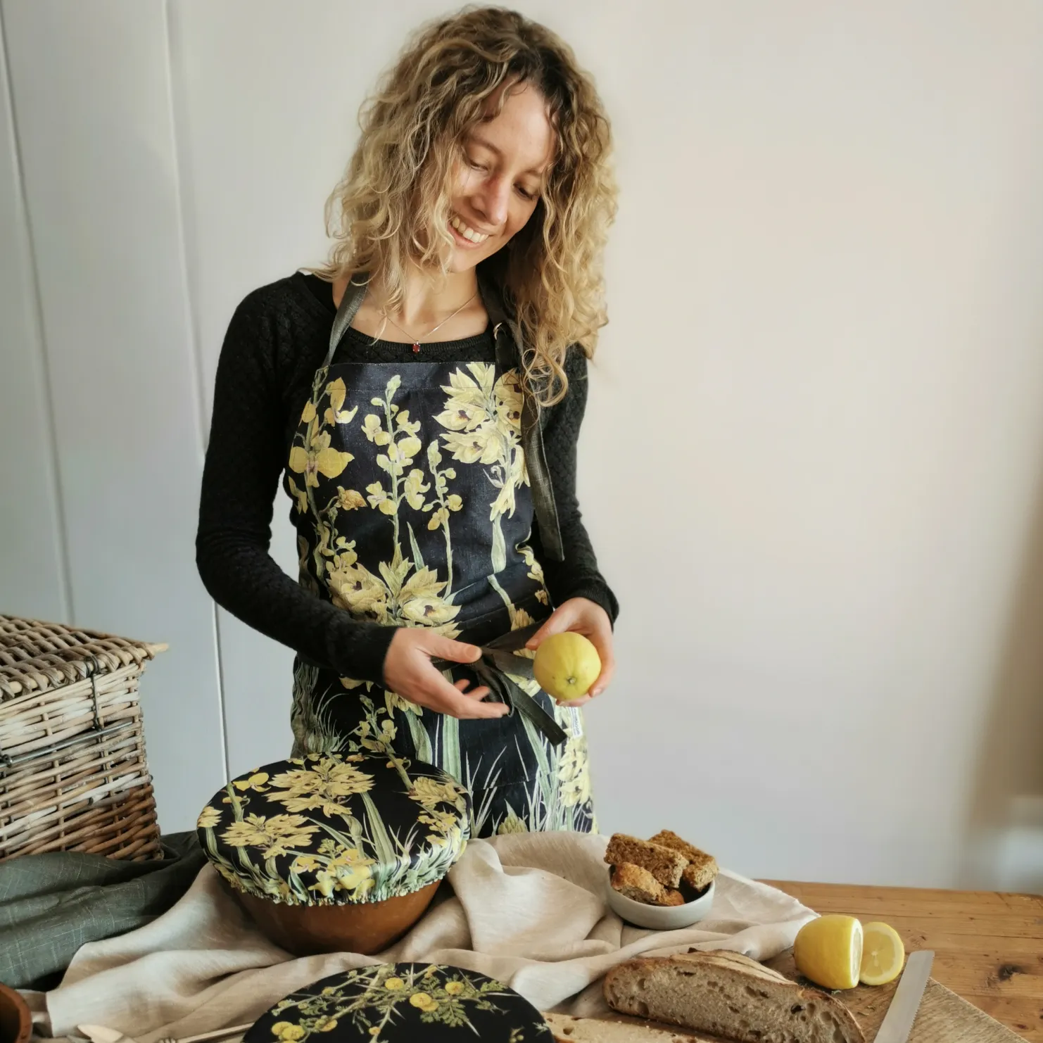 Sunrise Feast Linen Apron
