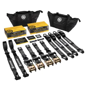 Supreme Suspensions® Heavy-Duty Ratchet Load Strap Kit (4pc) with 20' Extended Lead (2pc)