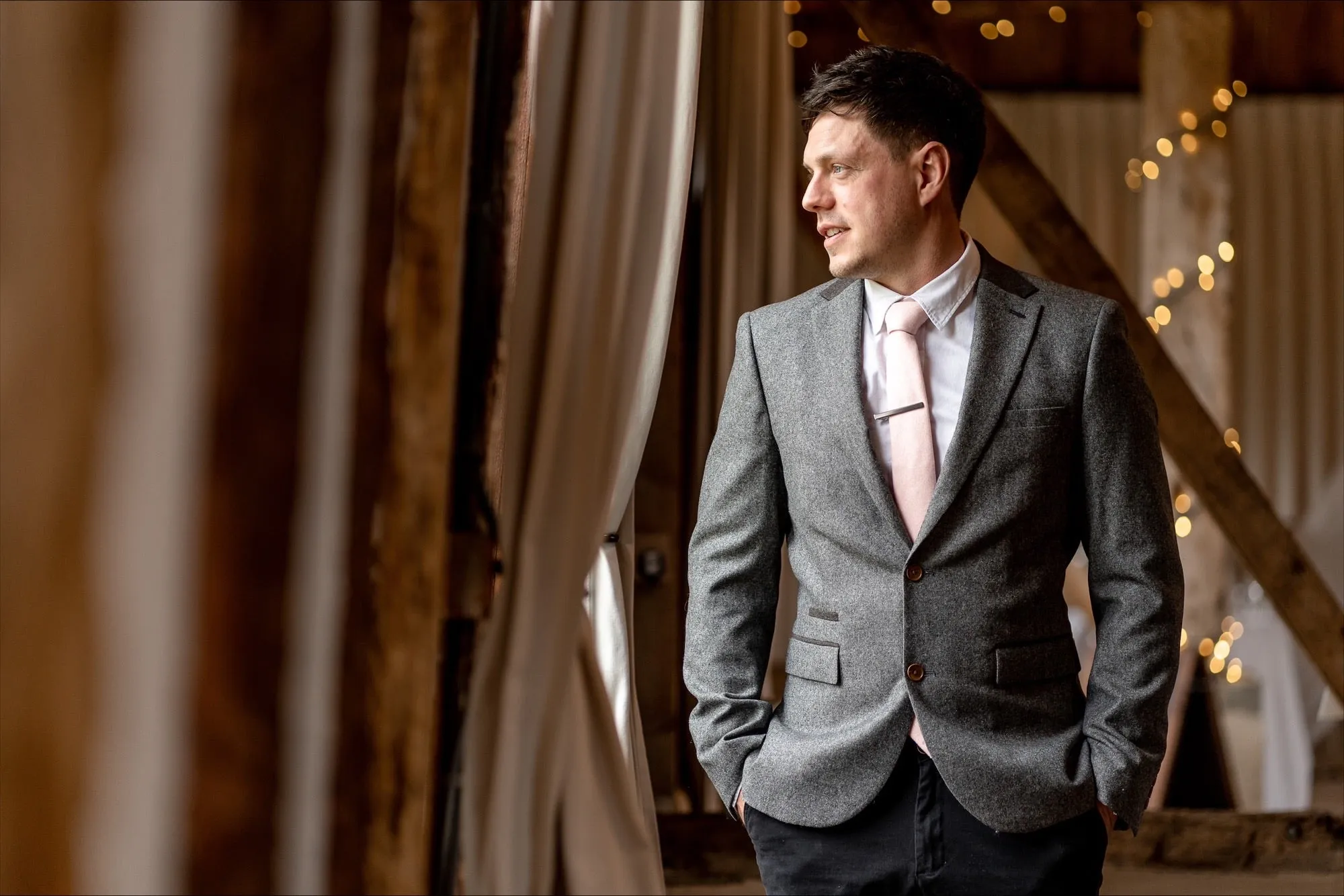 Tallulah Classic Width Dusty Pink Tie and Pocket Square