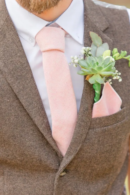 Tallulah Classic Width Dusty Pink Tie and Pocket Square