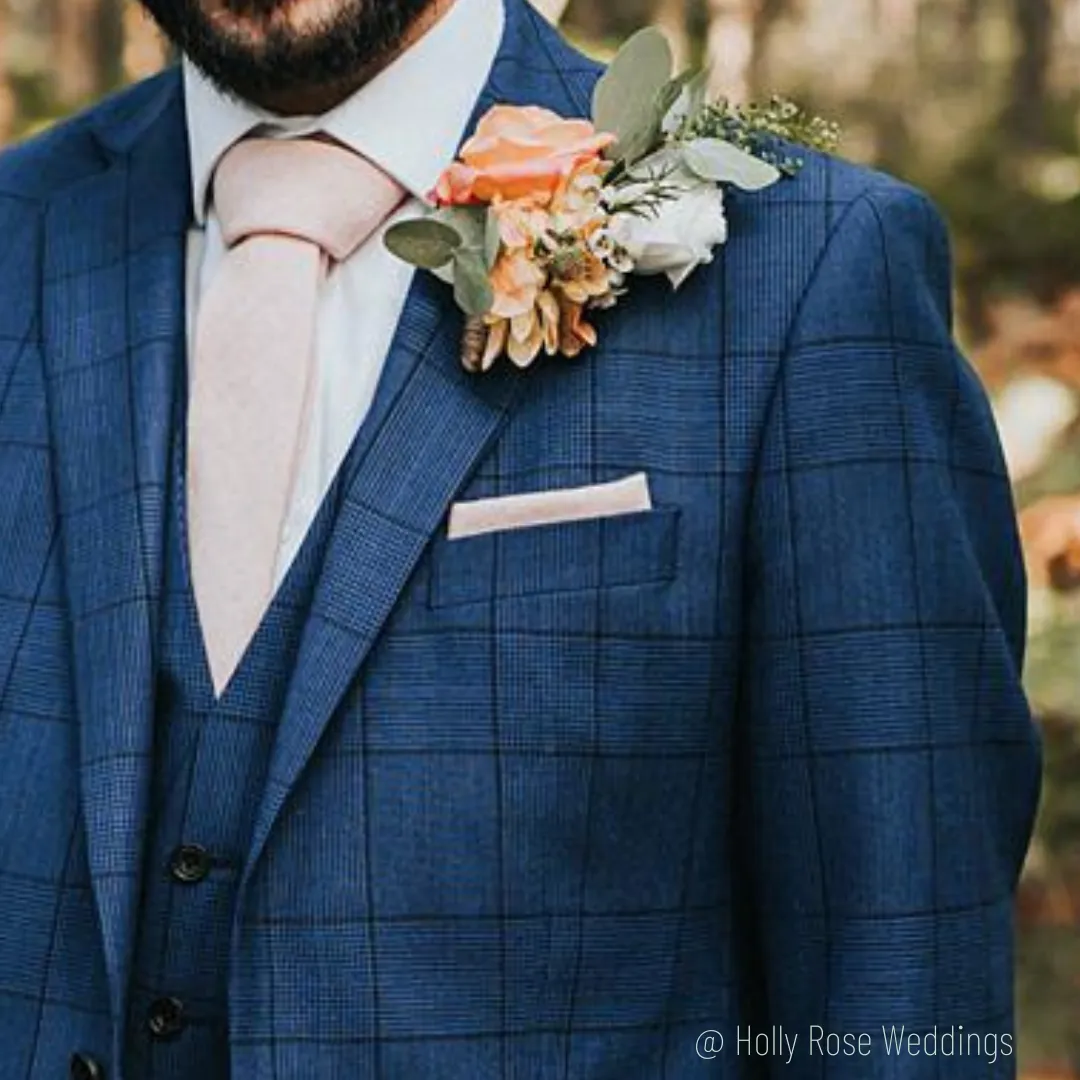 Tallulah Classic Width Dusty Pink Tie and Pocket Square