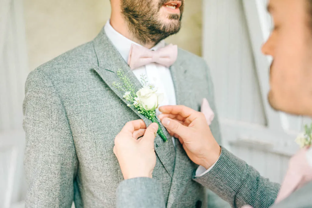Tallulah Dusty Pink Mens Wool Bow Tie