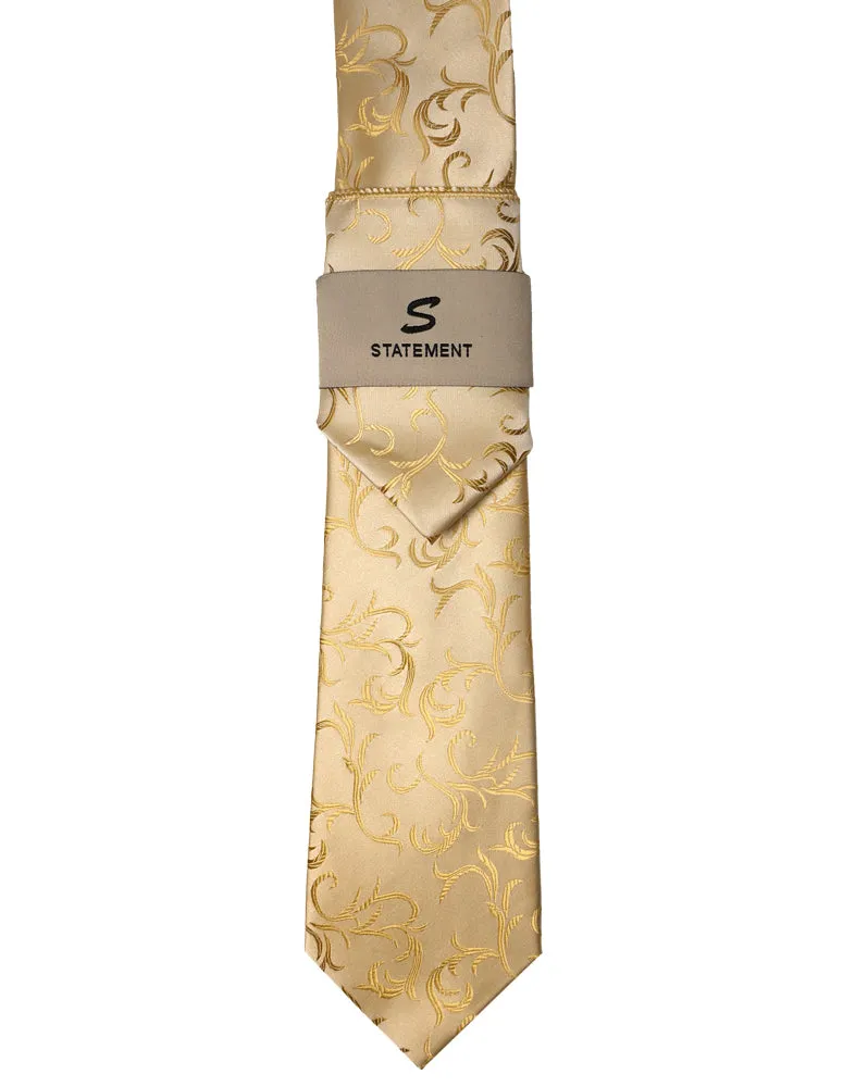 TAN PAISLEY 2 PC TIE & HANKIE SET