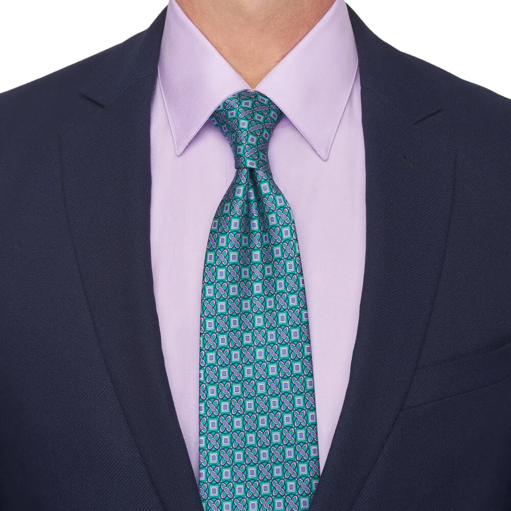 Tancredi Green and Purple Silk Duchesse Tie