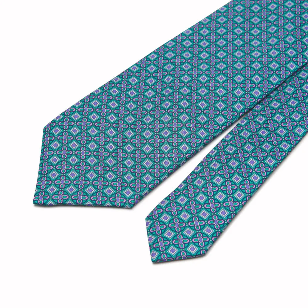 Tancredi Green and Purple Silk Duchesse Tie