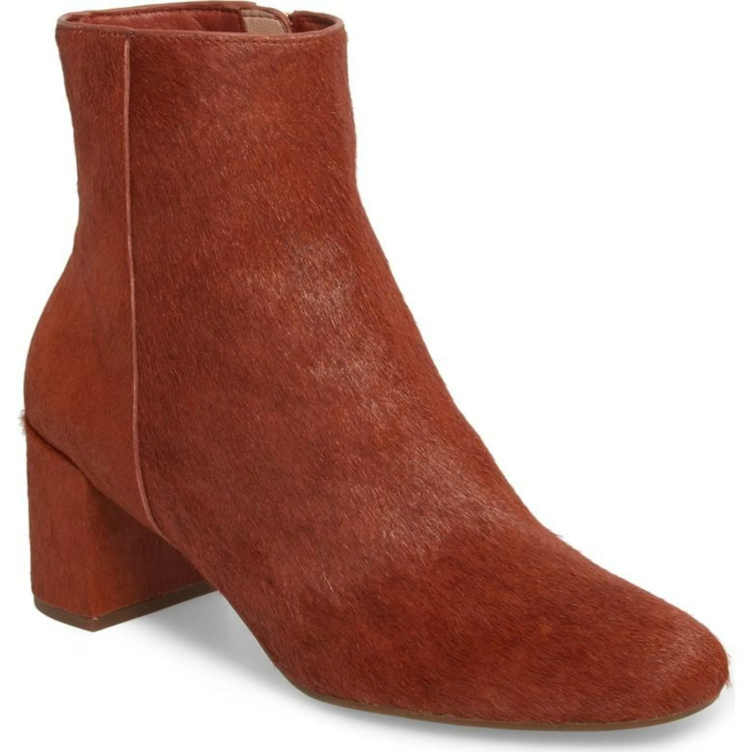 TARYN ROSE Terracotta Cassidy Calf Hair Ankle Booties Size 37/US 7B NWOB