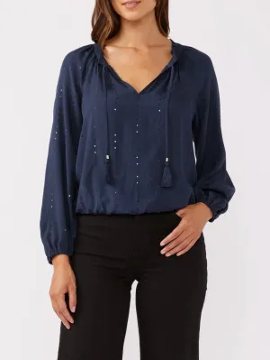 Tassel Sequin Blouse - Night
