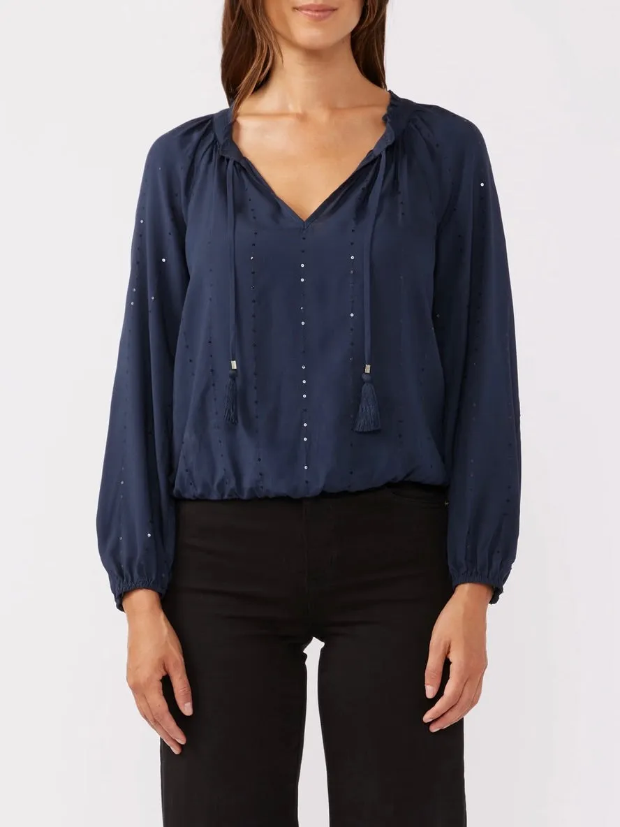 Tassel Sequin Blouse - Night