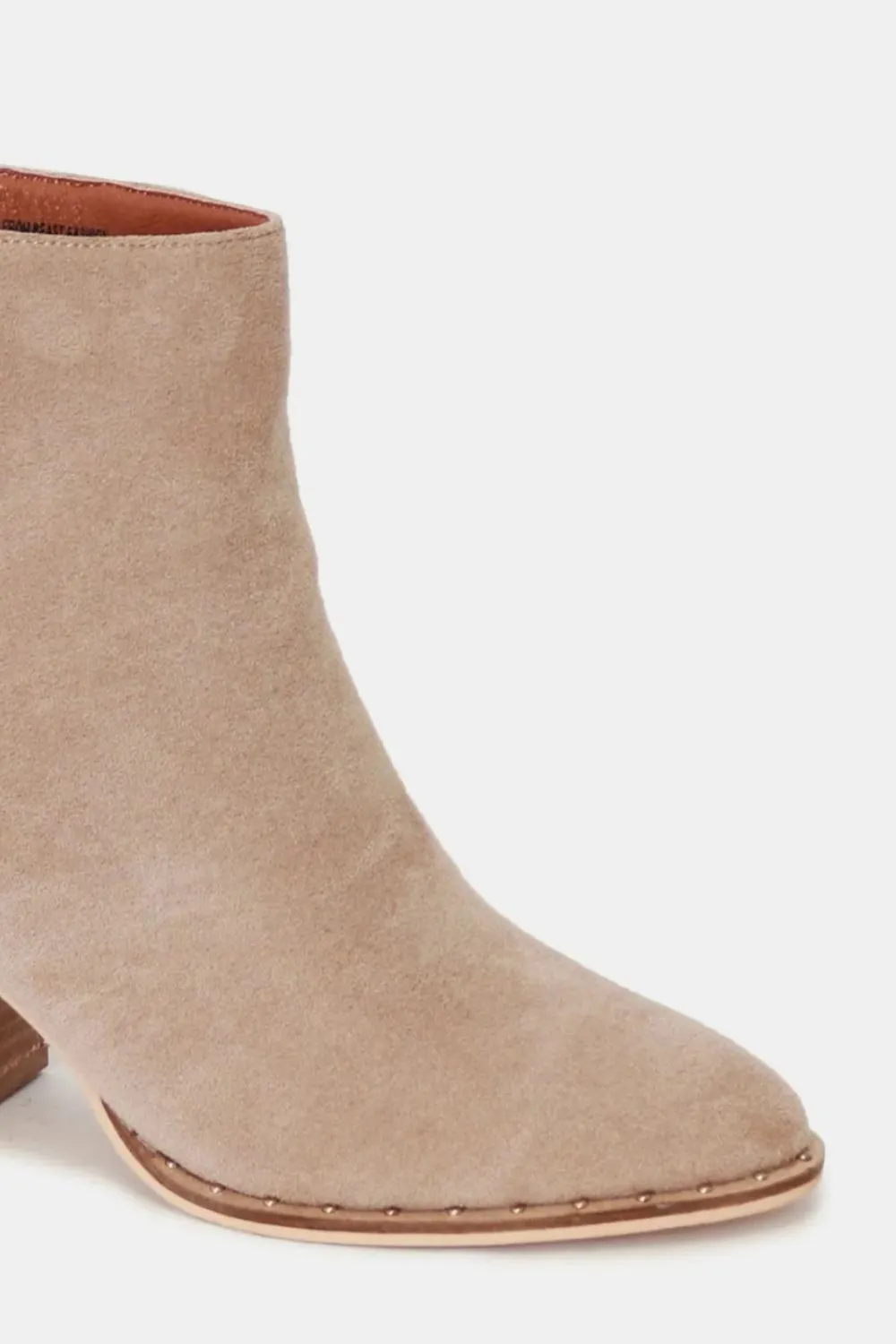 Taupe Suede Point Toe Ankle Booties