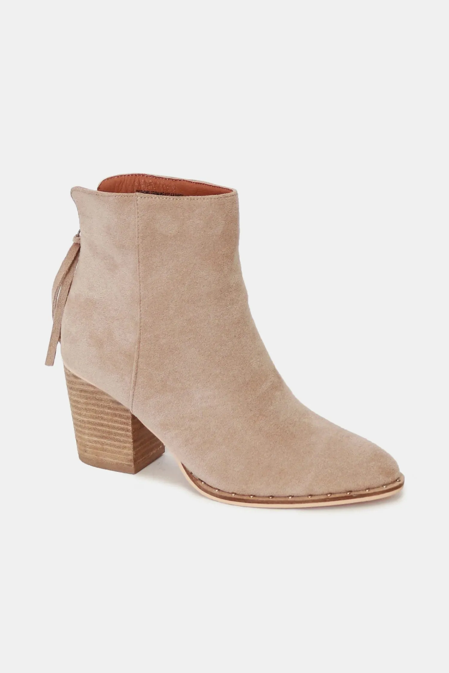 Taupe Suede Point Toe Ankle Booties