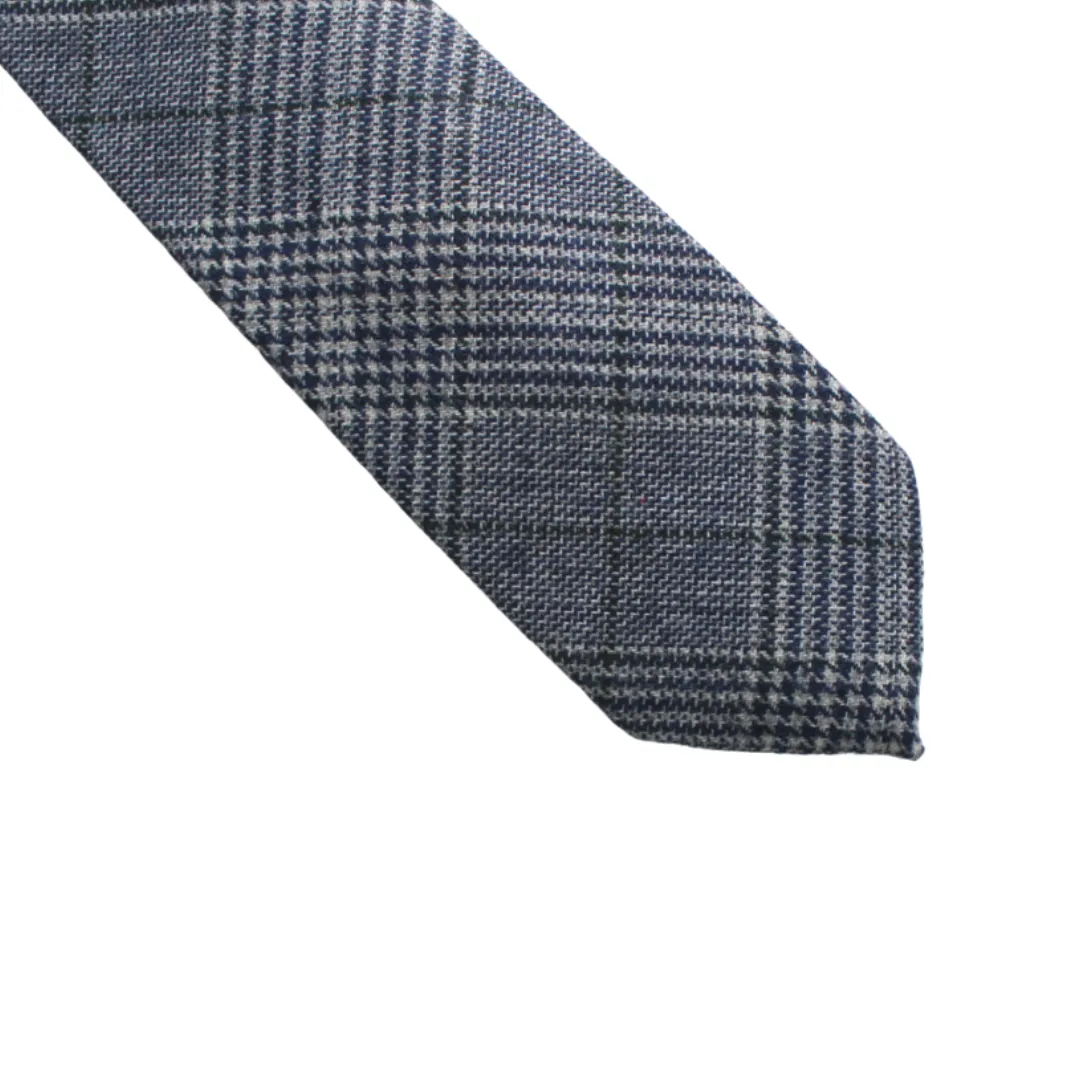 Teagan Blue Plaid Wool Tie