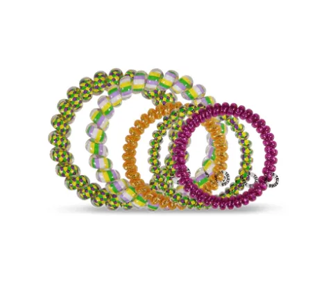 Teleties Mardi Fever Mix Pack Hair Ties Gold/Green/Purple