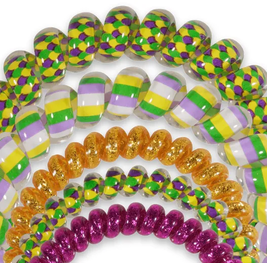 Teleties Mardi Fever Mix Pack Hair Ties Gold/Green/Purple