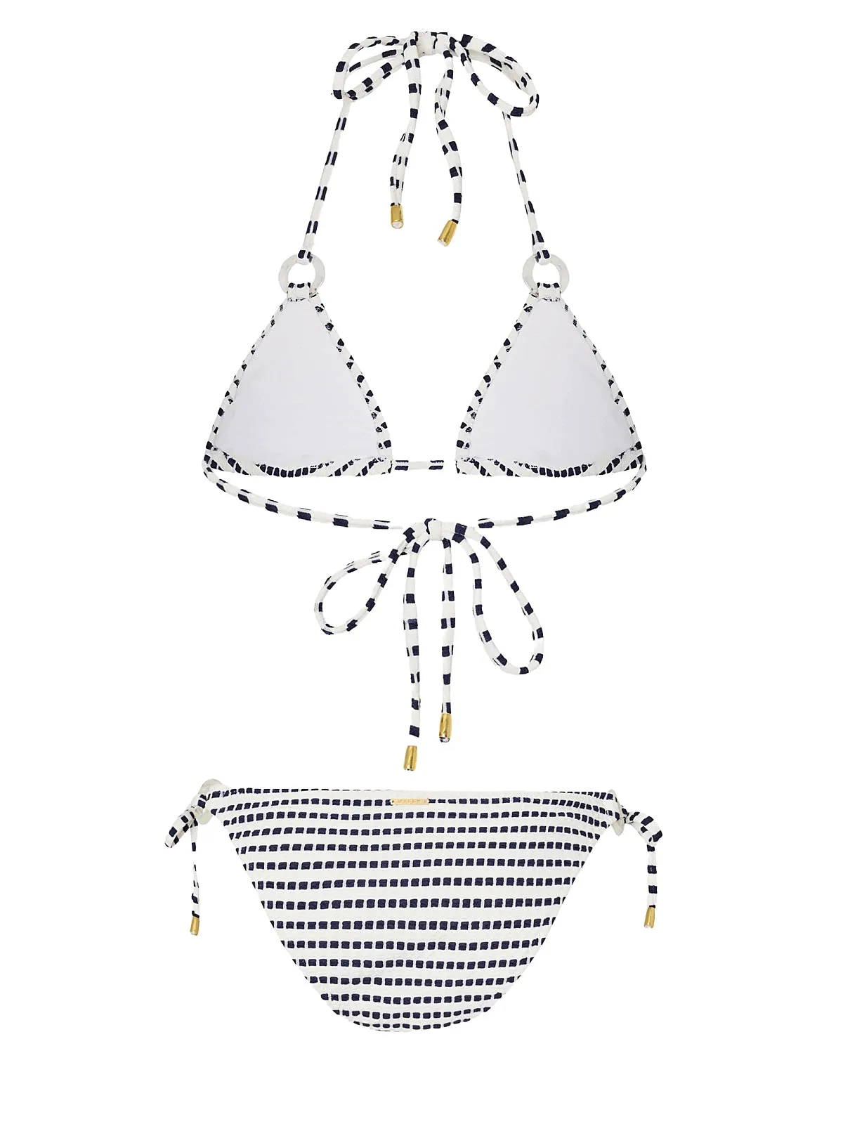 Textured Stripe Ring Triangle-Textured Stripe Ring Bikini ::RET