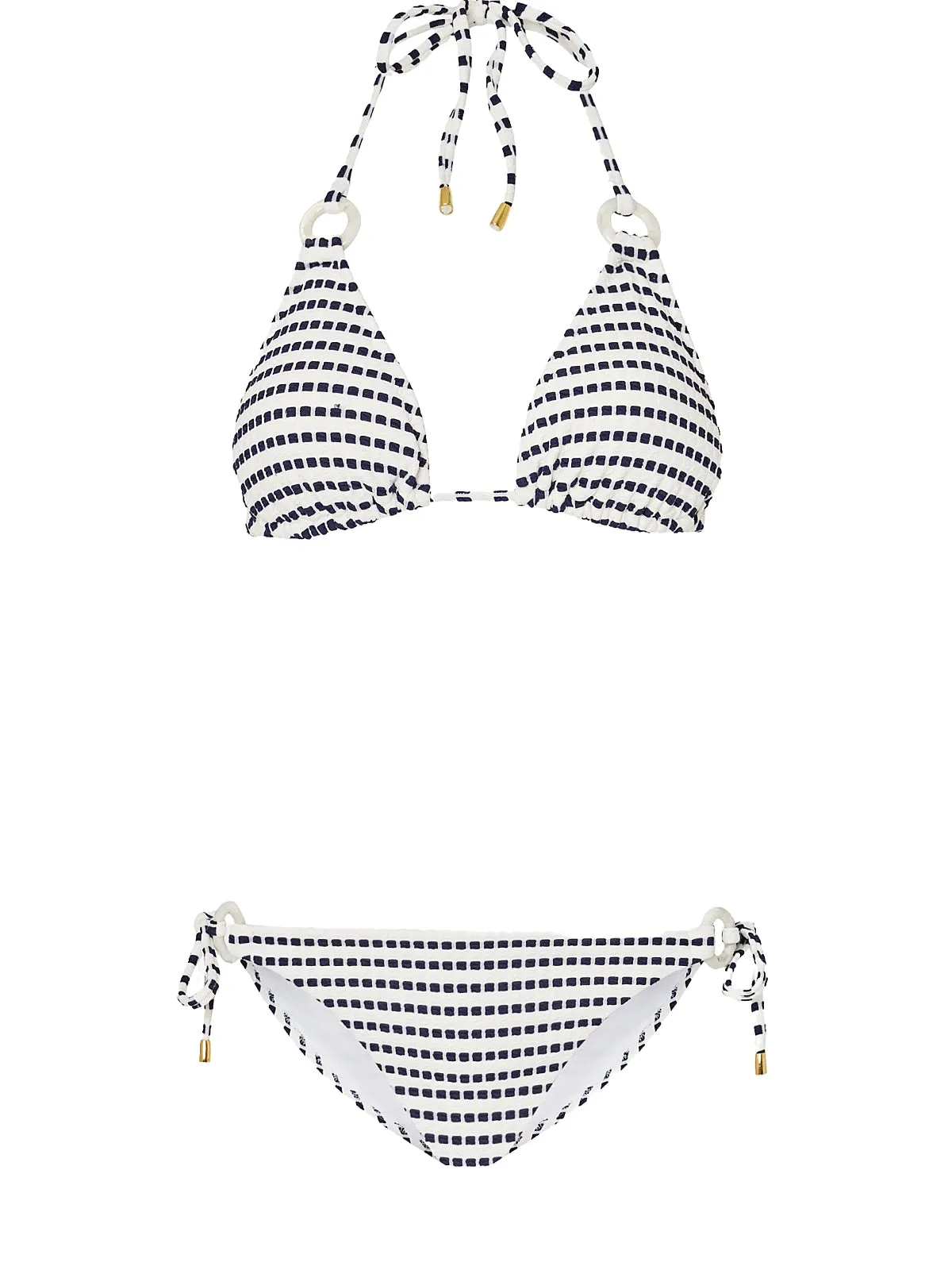 Textured Stripe Ring Triangle-Textured Stripe Ring Bikini ::RET