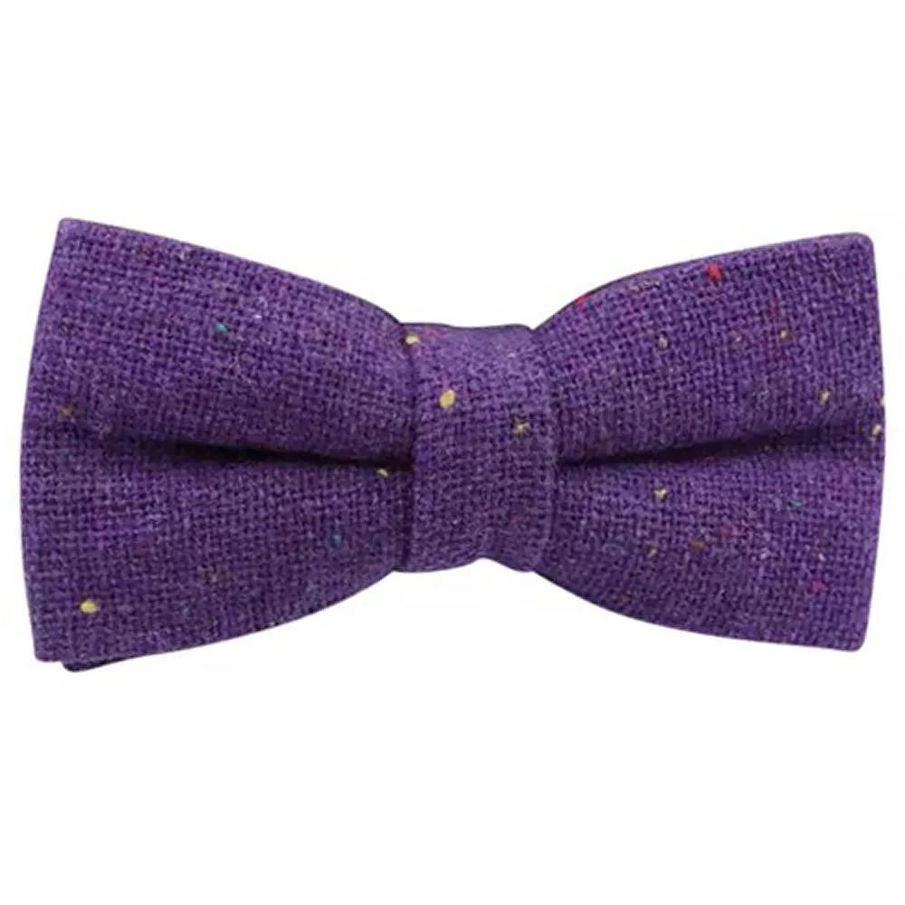 Theo Purple Flecked Mens Tweed Bow Tie