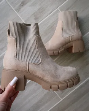 Tia Chunky Ankle Booties - Taupe