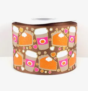 Tis The Season to be Basic Pumpkin Spice Latte USDR Ribbon - 3 Inch