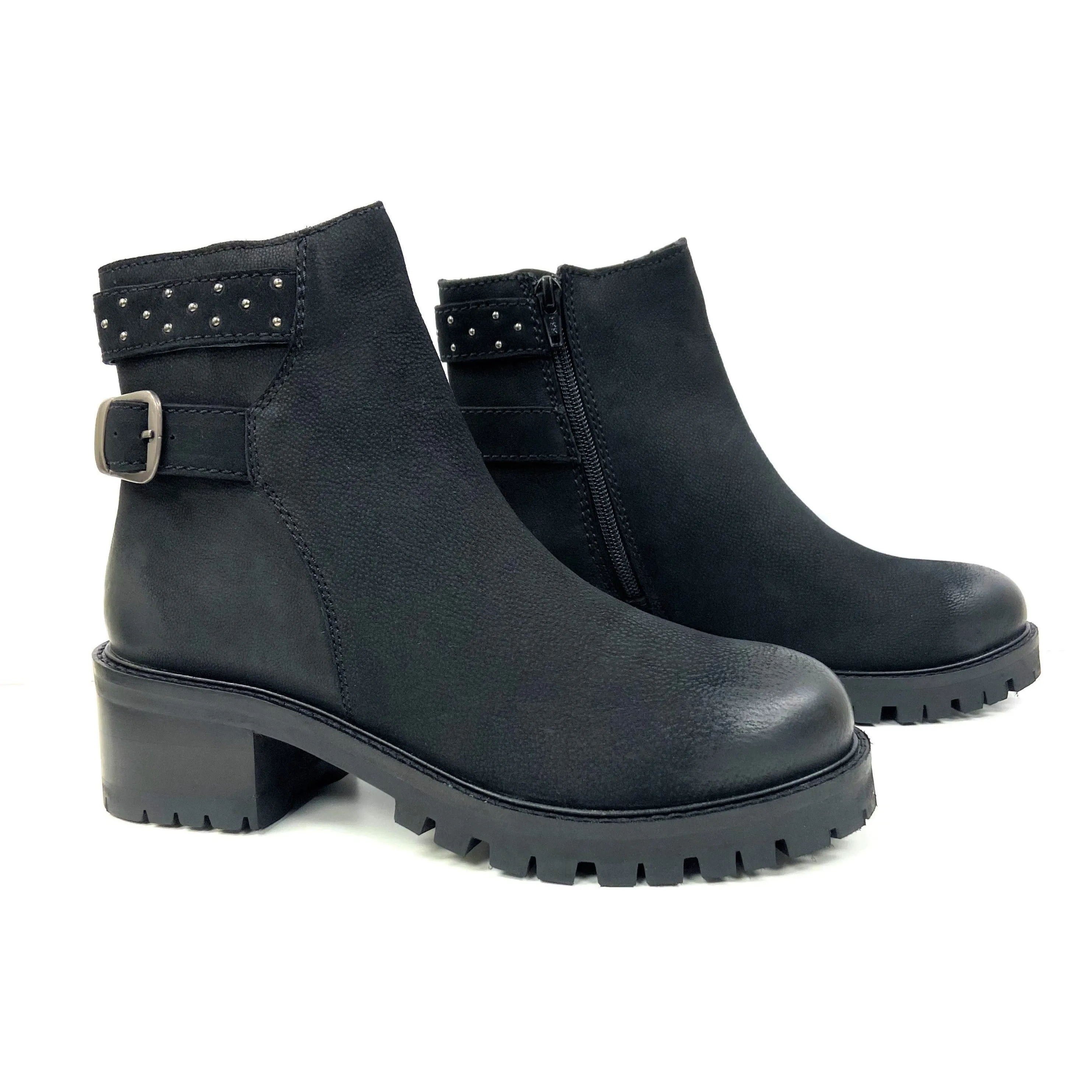 Tornado Black Studded Bootie