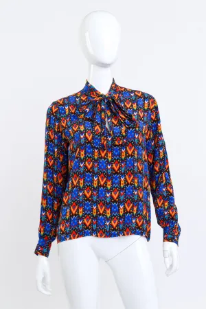 Tribal Neck Tie Blouse