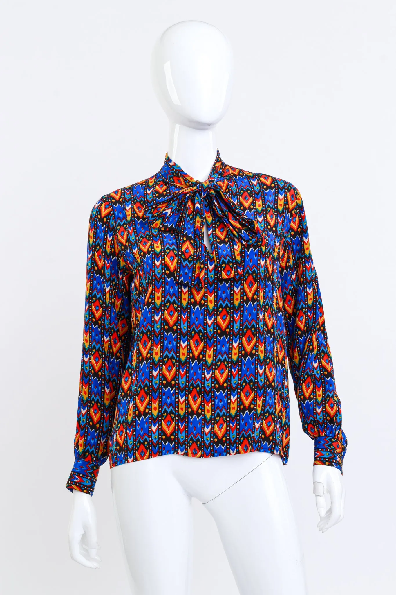 Tribal Neck Tie Blouse
