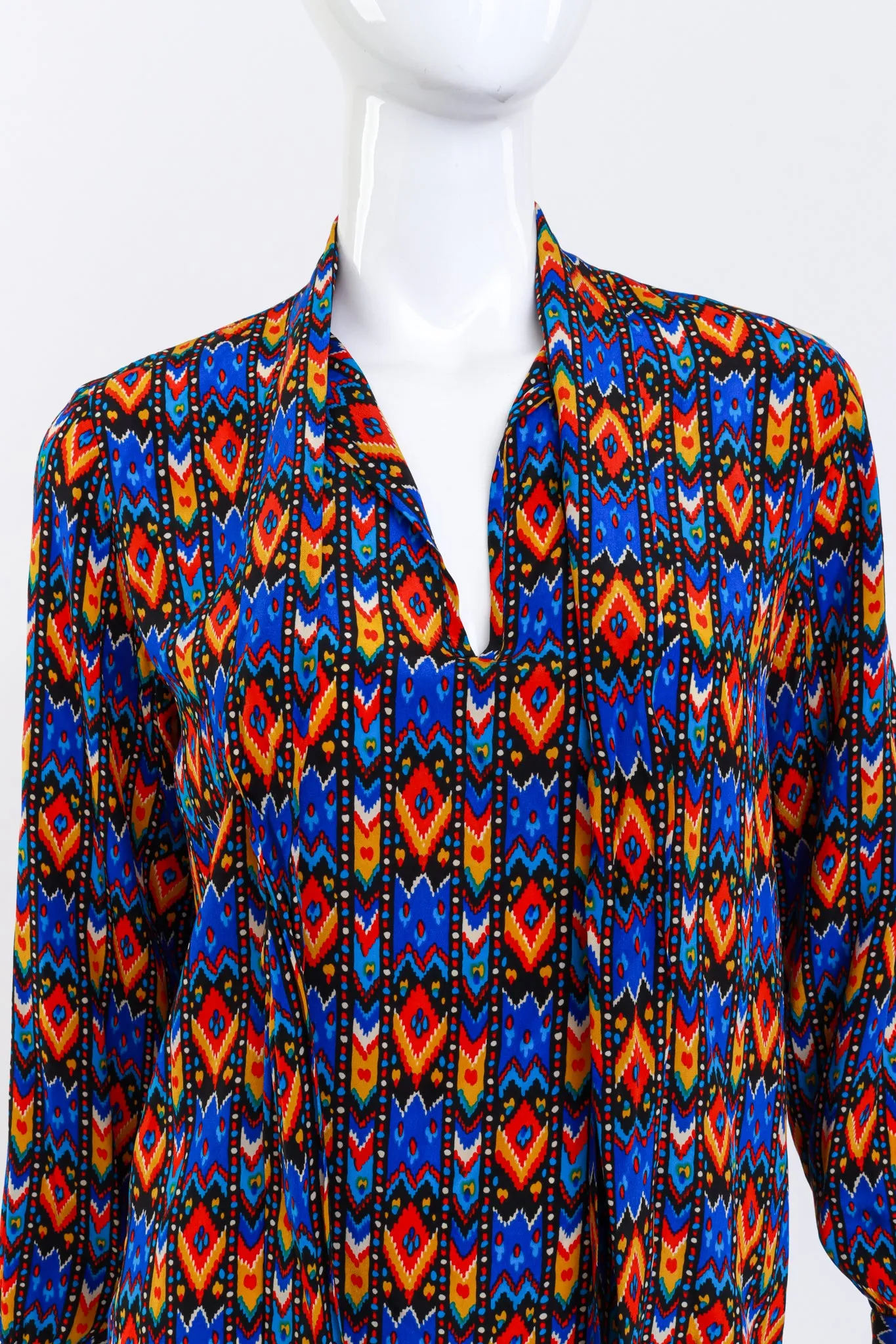 Tribal Neck Tie Blouse