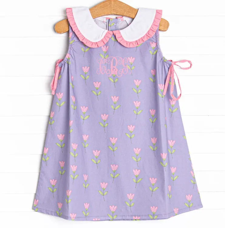 Tulip Blooms Dress, Purple