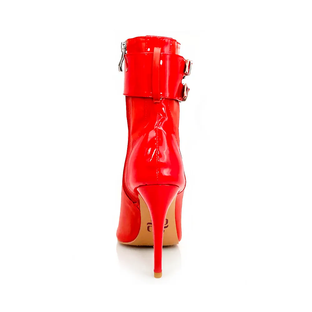 Under the Influence - By Kiira Harper - Open Toe Lace Up Latin Dance Booties (Suede Sole)