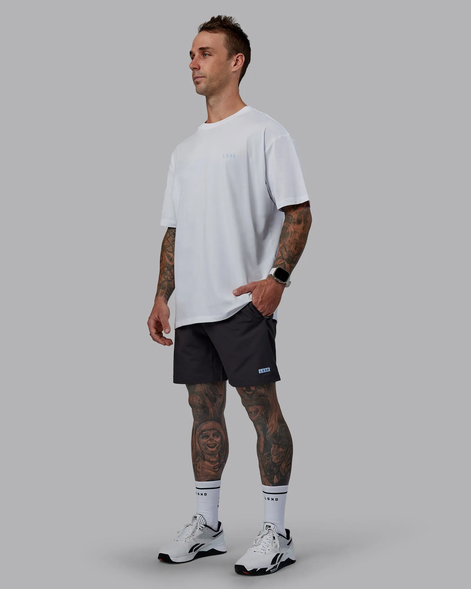 Unisex LSKD x Logan Martin FLXCotton Tee Oversize - White-Windsurfer