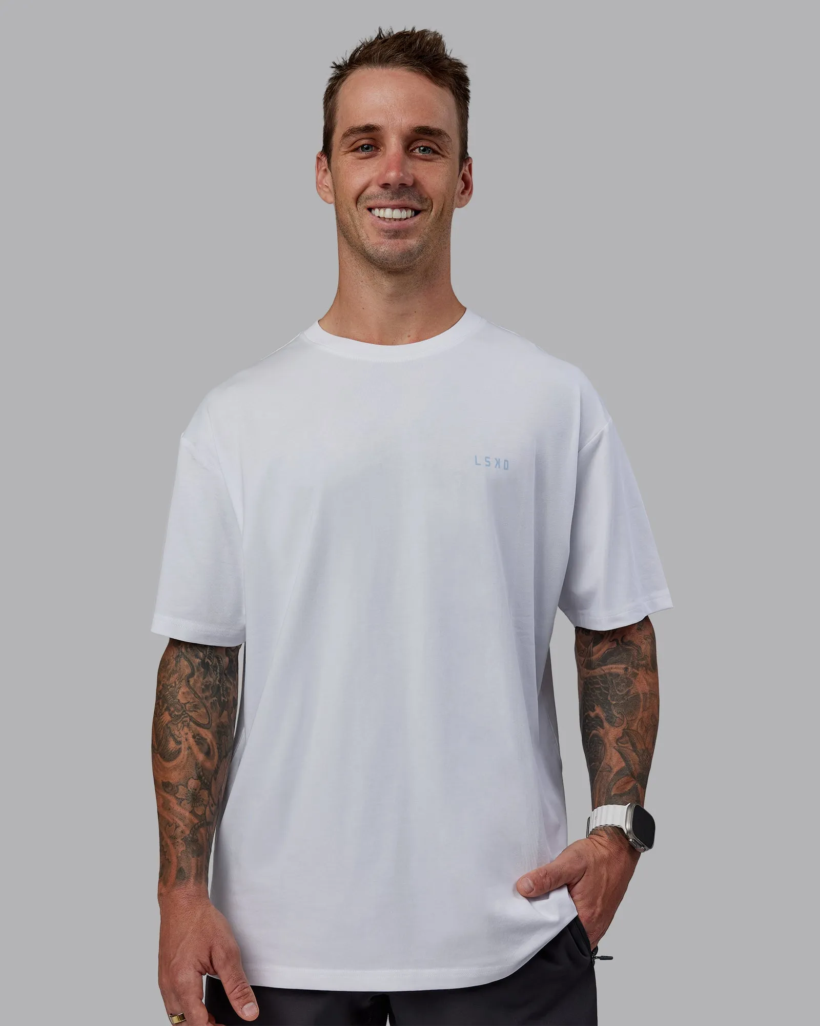 Unisex LSKD x Logan Martin FLXCotton Tee Oversize - White-Windsurfer
