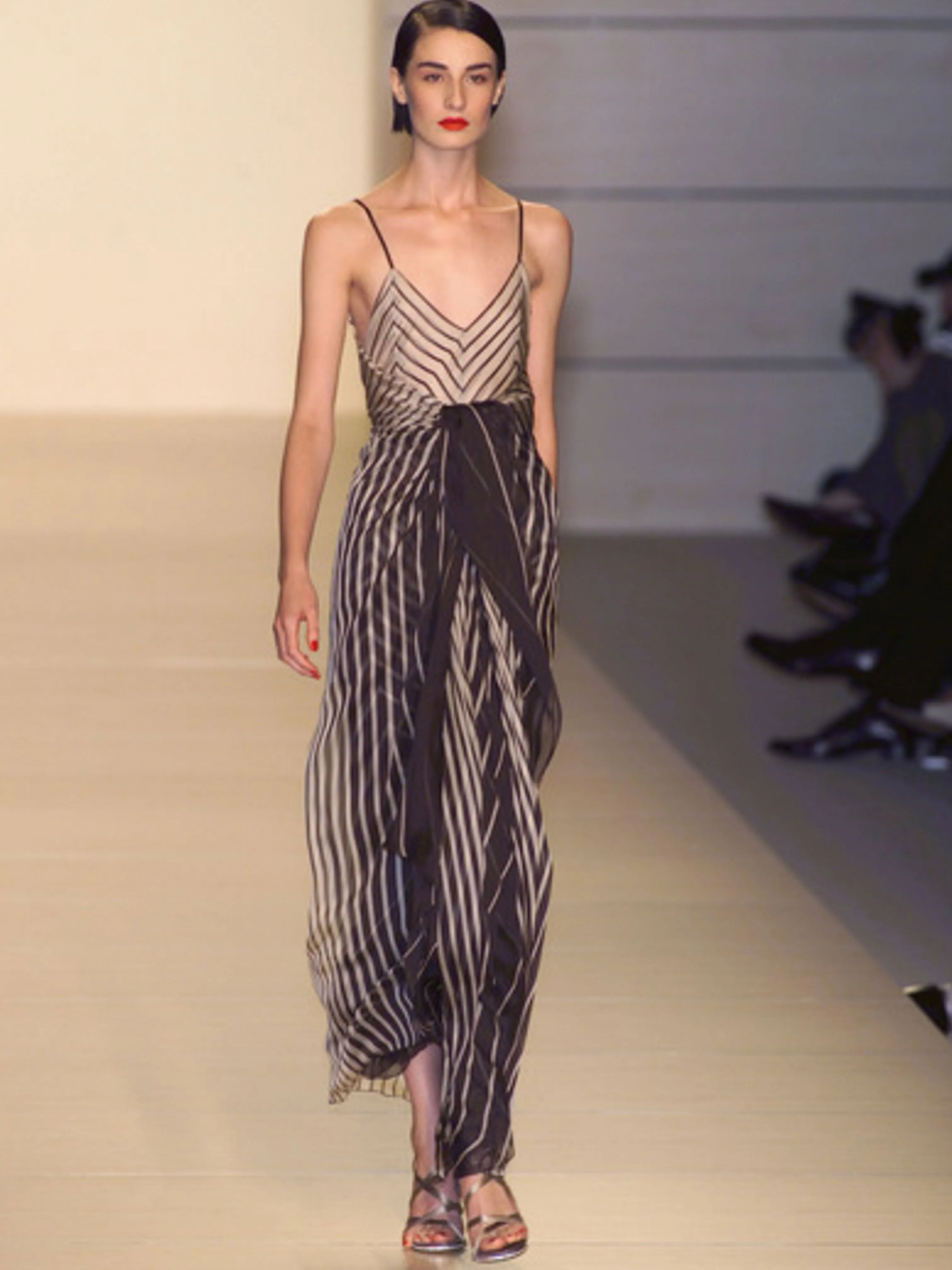 Valentino S/S 2001 Deco Striped Silk Gown
