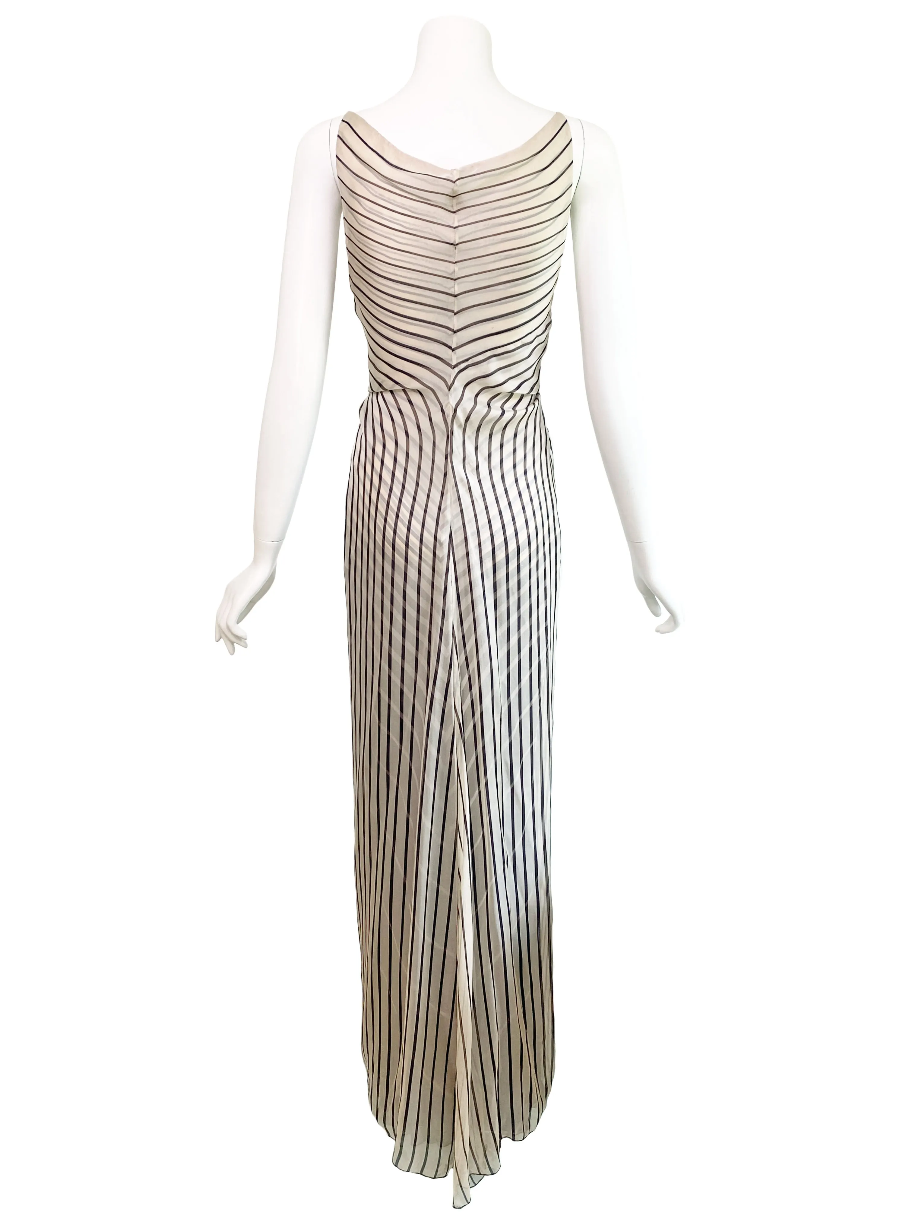 Valentino S/S 2001 Deco Striped Silk Gown