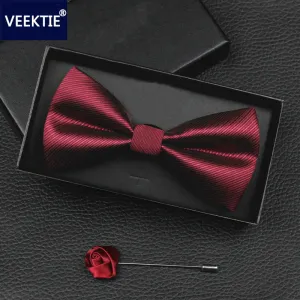 VEEKTIE 2018 New Design Bow ties for men Wedding Party Business Bowtie Butterfly Black Red Blue Cravate Formal Tuxedo Bowtie