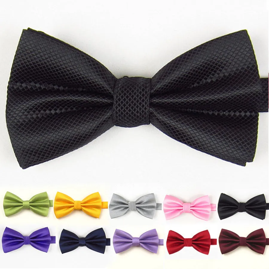 VEEKTIE Father's Day Mens Bowtie Fashion Red Jacquard Plaid Grid  Solid Bow tie Wedding Tuxedo Cravat Vestidos Black Green Navy